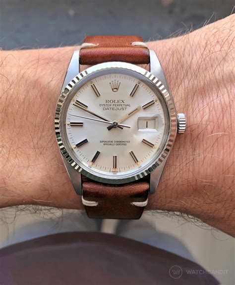 rolex datejust bands|Rolex Datejust 36mm leather strap.